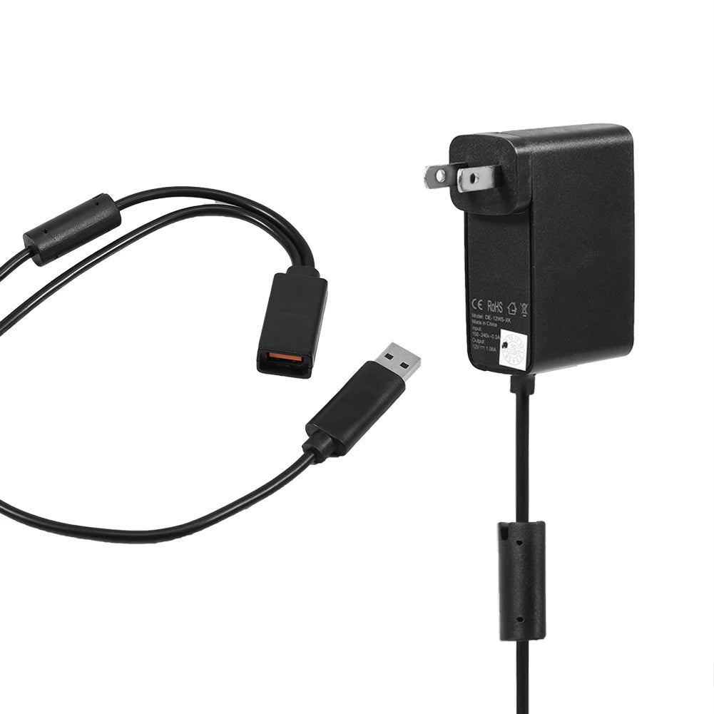 USB Power Supply Cable Adapter for Microsoft Xbox 360 Kinect Sensor Charger with / Zpaxo