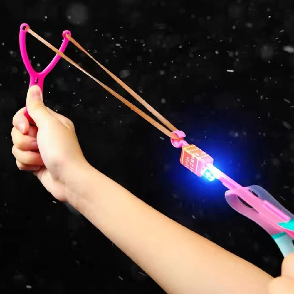 10 Slingshots Rocket Launcher LED Arrow Helicopters+launchers Flying Zpaxo