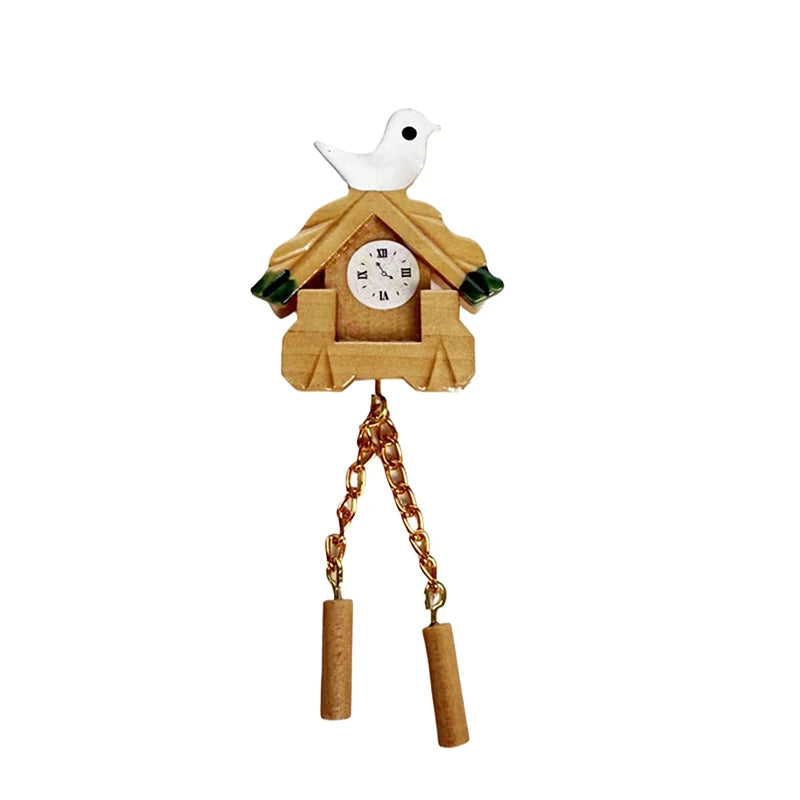 Dollhouse Bird Wall Clock Accessory 1 12 Miniature Home Decor Doll Zpaxo
