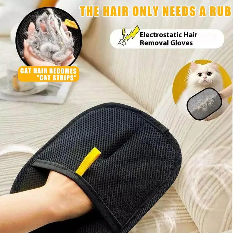 Pet Hair Remover Brush Kitten Hair Remover Gloves Deshedding Brush Glove for Dog Cat Double-Sided Fur Hair Cleaning for Carpet Zpaxo
