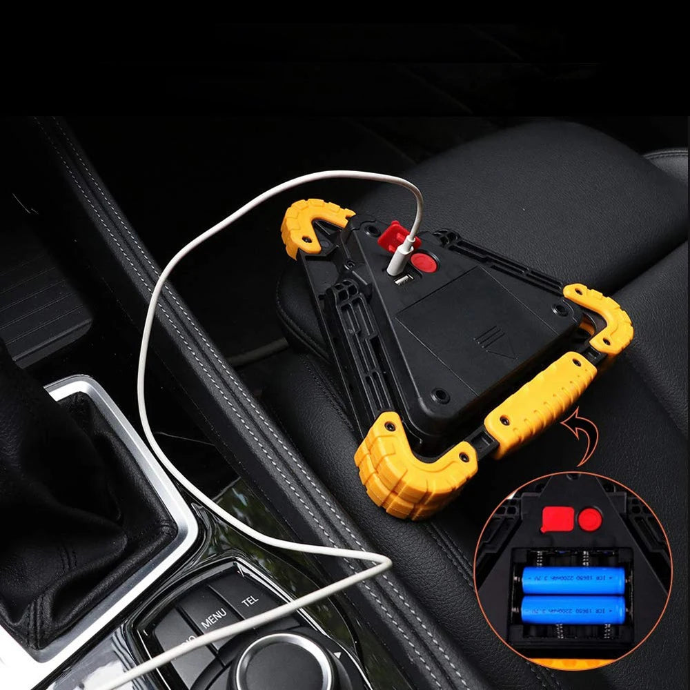 COB 30W LED Emergency Triangle Work Light – Rechargeable Roadside Emergency Work Light Zpaxo