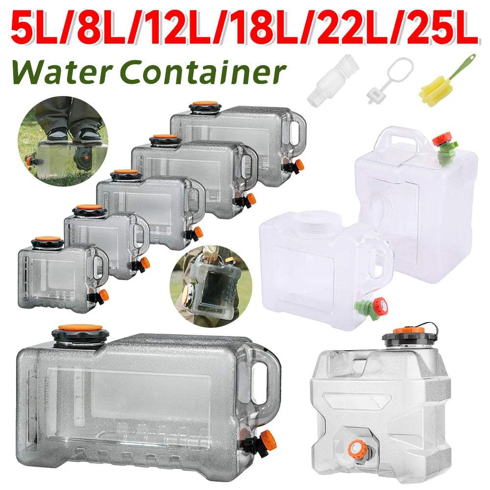 Car Water Buckets Faucet Outdoor Camping Storage Tanks Large Capacity