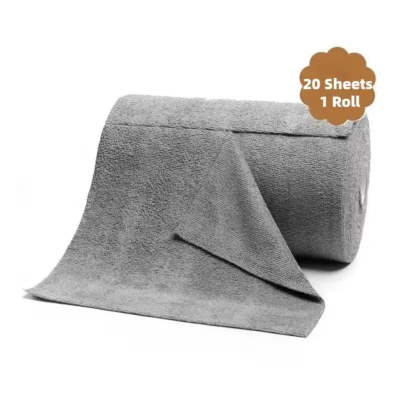 20-Sheet Reusable Cleaning Roll – Microfiber Kitchen Towel, Washable Paper Towel Replacement, Dish Rag Zpaxo