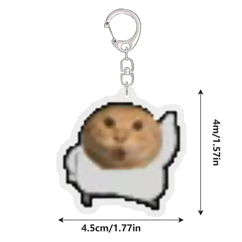 Cat Keychains Acrylic Round Head Weird Keychain Small Animals Pendant For Teens Kids Adults Daily Travel Parties Birthday Zpaxo