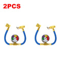 R134A Air Conditioner Gas Cooler with Pressure Gauge Refrigerant Gas Refill for Car Automobile Refrigerant Charging Hose Zpaxo 2PCS