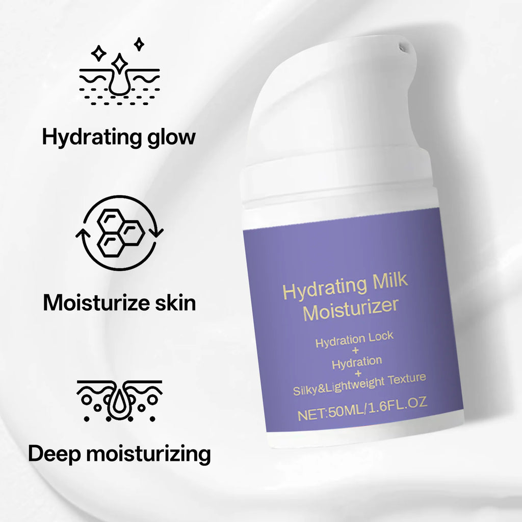 Hydrating Milk Moisturizer 50ml for All Skin Types Lightweight Non-Greasy Daily Face Balm with Shea Butter and Glycerin Zpaxo