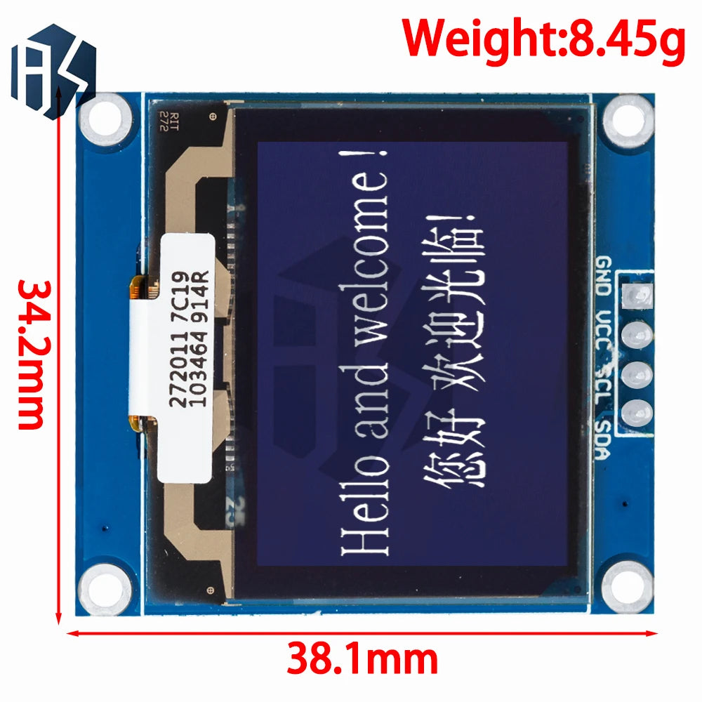 1 32-inch 128x96 White OLED Display Module SSD1327 Driver IC I2C Zpaxo