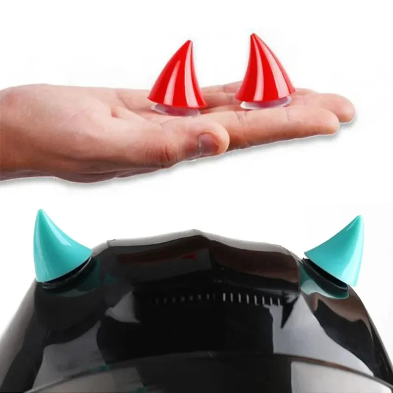 Cute Rubber Horn Helmet Decorations – 2 Pack | Moto Accessory