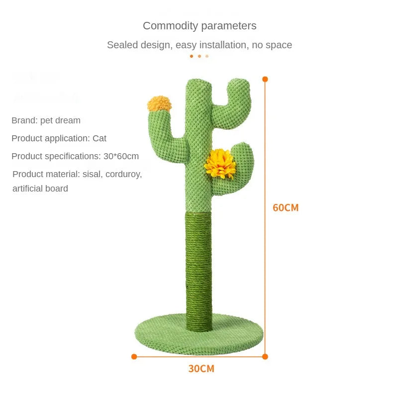 Cactus Cat Crawling Frame Cat Scratching Board Cat Scratching Pillar Integrated Pet Sisal Cat Toy Supplies Tongtian Pillar Zpaxo