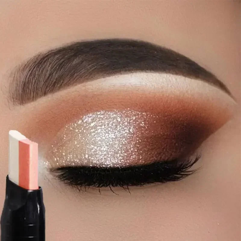 Shimmer Double Eyeshadow Stick Waterproof Long Lasting Two Tone Zpaxo