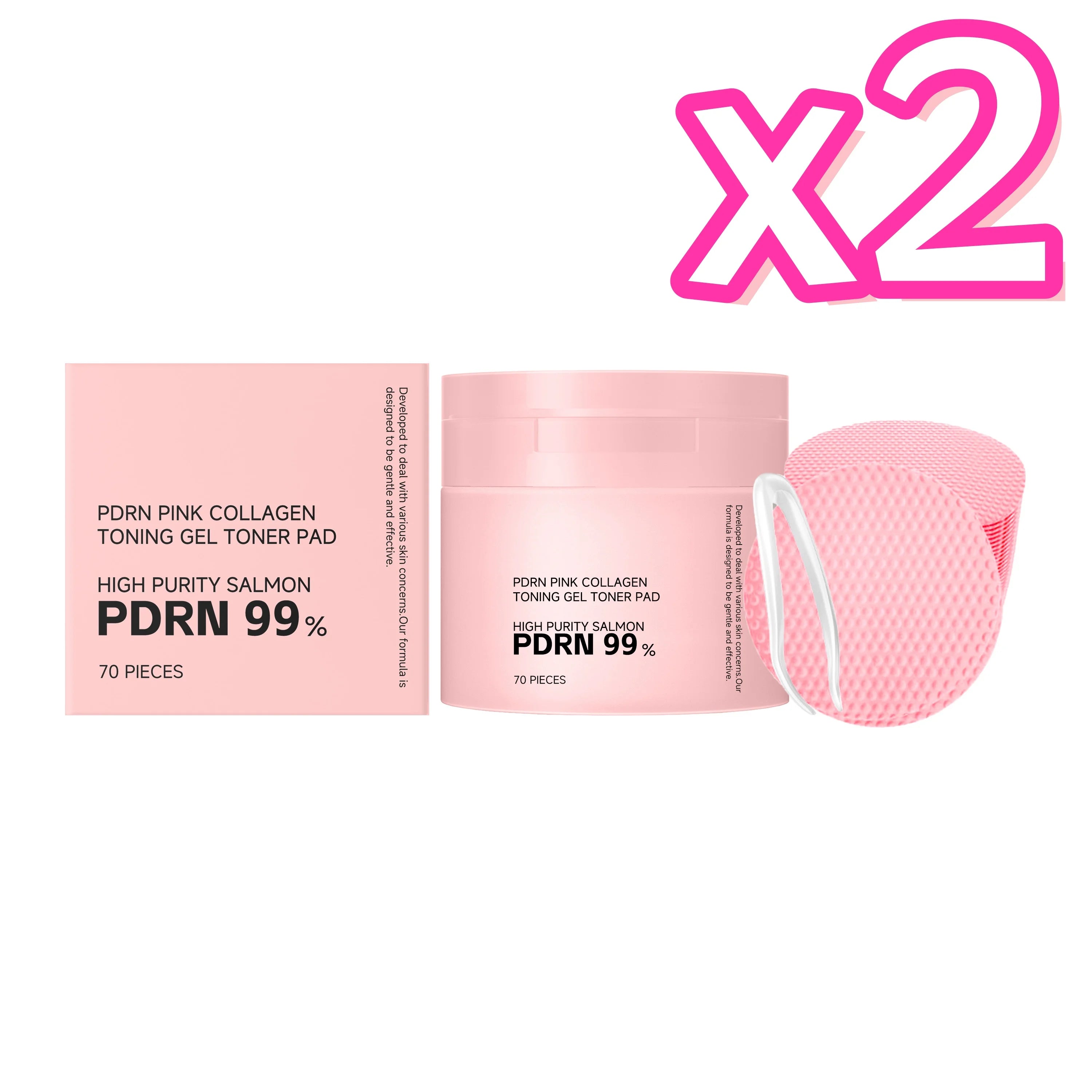 PDRN Collagen Toner Pads – Hydrate, Brighten & Repair Skin Facial Toner Pads Zpaxo 2 x 70pcs Boxed