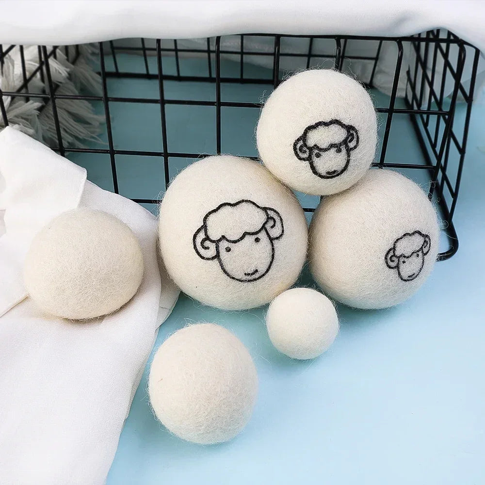 Reusable Wool Dryer Balls Clothes Softener Laundry Fleece Ball Home