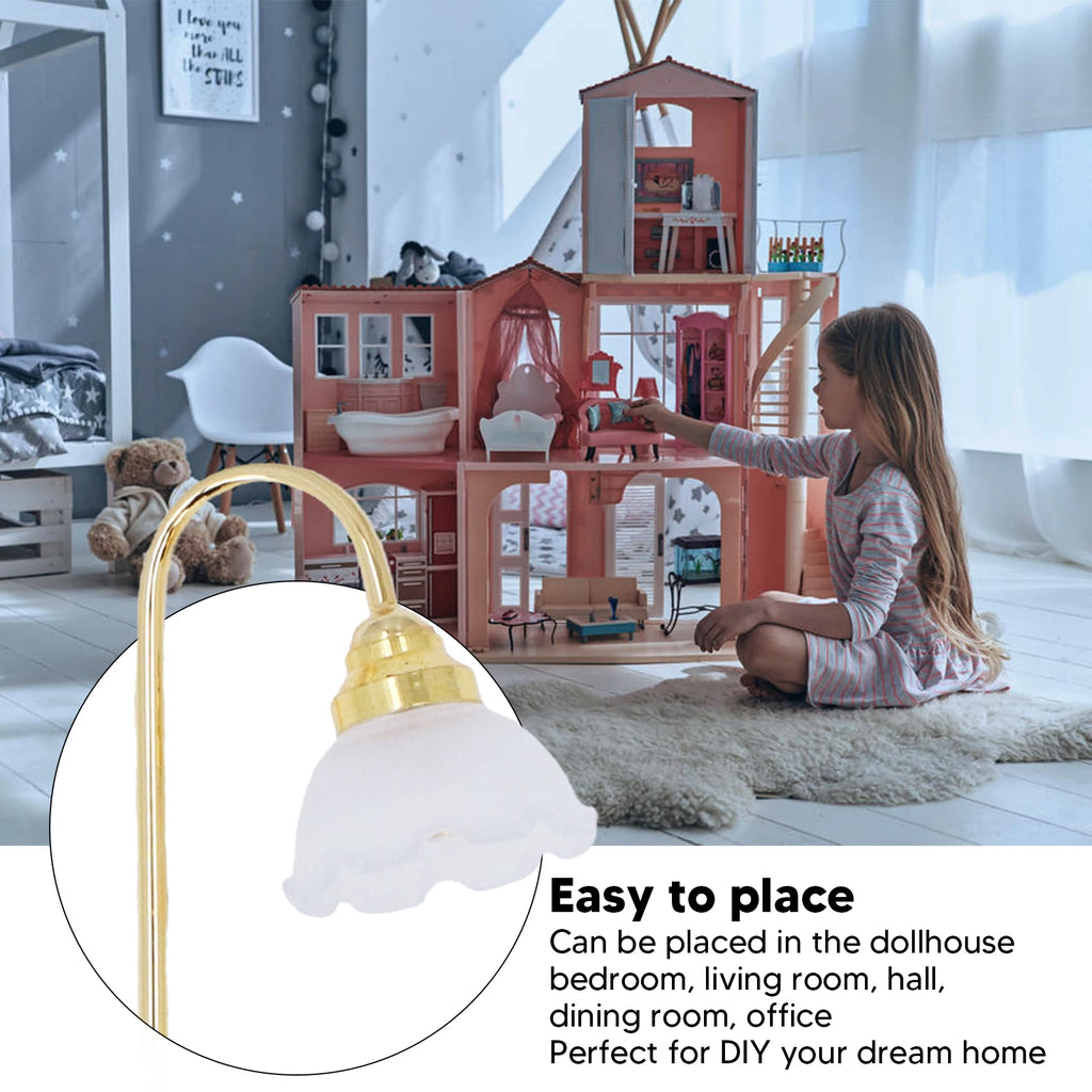 Desktop Decorative Lamp Miniature Dollhouse Floor Lamp 1/12 Scale Miniature Furniture for Dollhouse Accessories Zpaxo