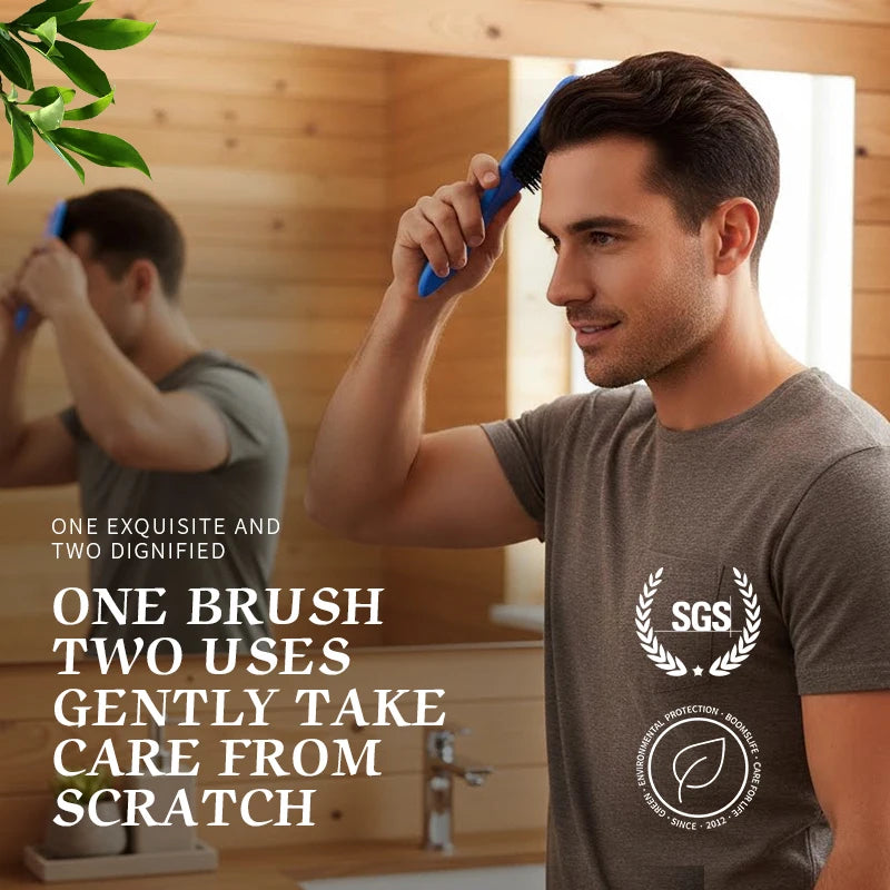 Custom Men Shaving Brush Hard Nylon Bristle Wood Beard Brush Grooming Beard Wood Comb Beard Wooden Handle Men Beard Comb Zpaxo