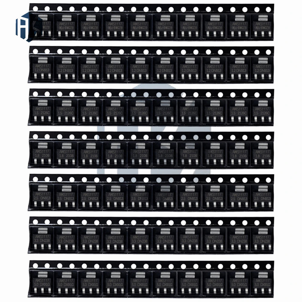 10PCS AMS1117 Voltage Regulator Kit - SOT-89 Package (1.2V/1.5V/1.8V/2.5V/3.3V/5.0V/ADJ Versions) Zpaxo