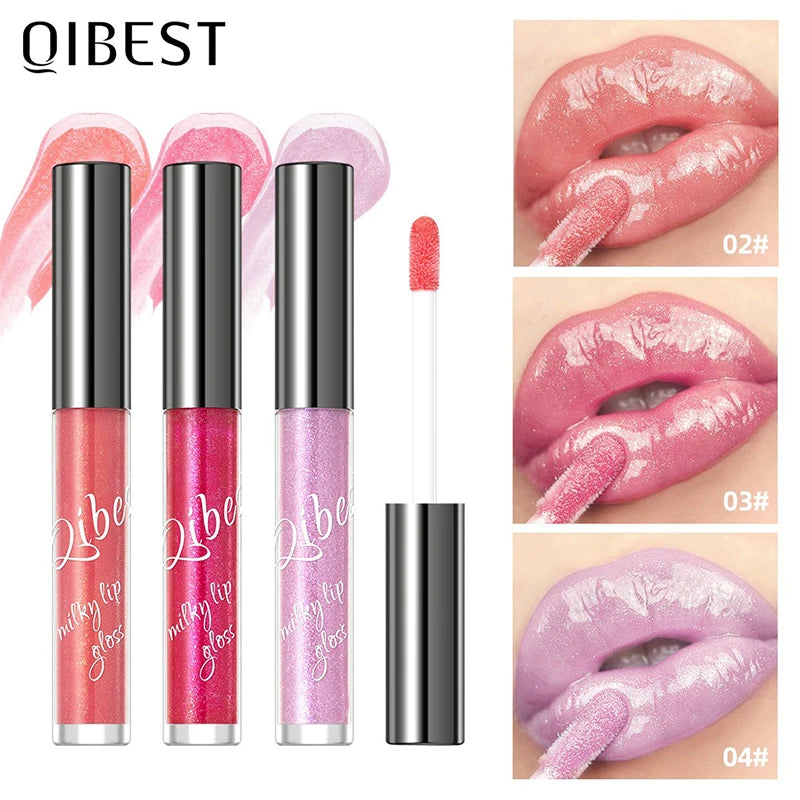 3 Color Mirror Fine Flash Liquid Lipstick Makeup Pearlescent Color Shiny Lip Gloss Long Lasting Lip Oil Lip Tint Gifts for Woman Zpaxo