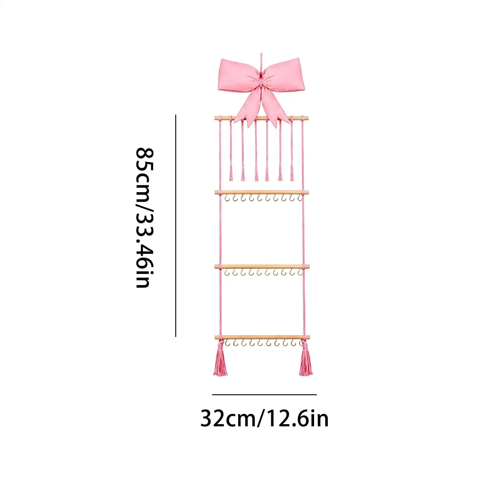 Headband Holder 30 Hooks Cute Pink Bow Multifunctional Funny Hair