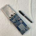 Chinese Style Pen Bag 3 Pen Set Portable Pen Bag Simple Pen Bag Protective Bag Portable Storage Flannel Zpaxo 3kongyinhuapinbu