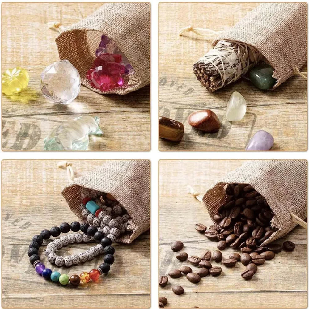 2025 Hot Christmas Burlap Drawstring Bag Festive & Party Supplies Children Drawstring Candy Bags Christmas Gift Bags Zpaxo