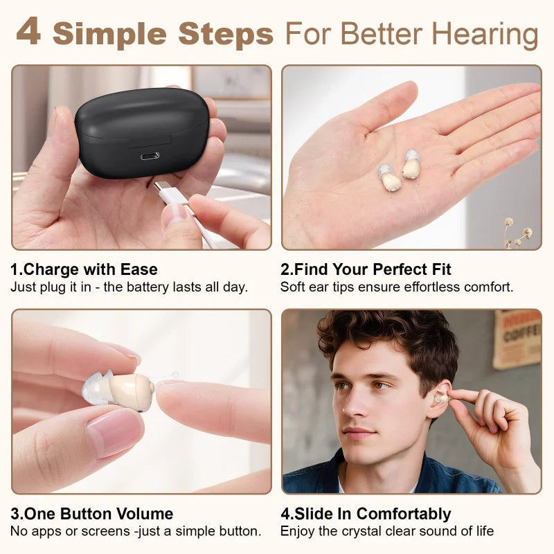 Hearing Amplifiers Earbud Digital In-ear Enhancer Sound Voice