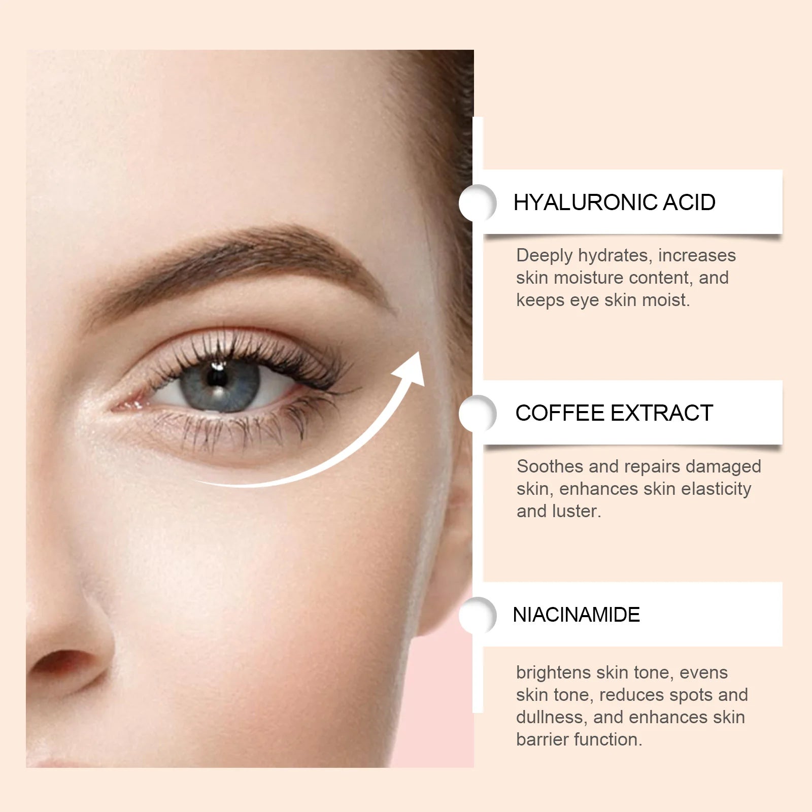 Jaysuing Coffee Eye Mask – Dark Circles, Anti-Aging, Hyaluronic Acid Eye Mask Patches Zpaxo