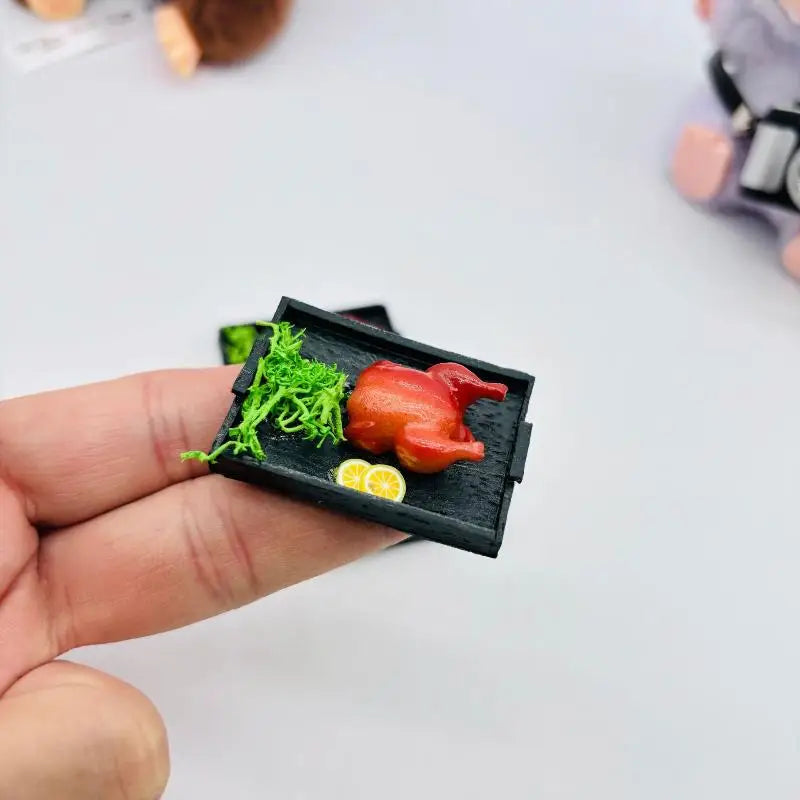 ▶1Pc 1:12 Dollhouse Miniature Food Toy Christmas Roasted Chicken And Roast Duck Scene Model Doll House Accessories Zpaxo Style1