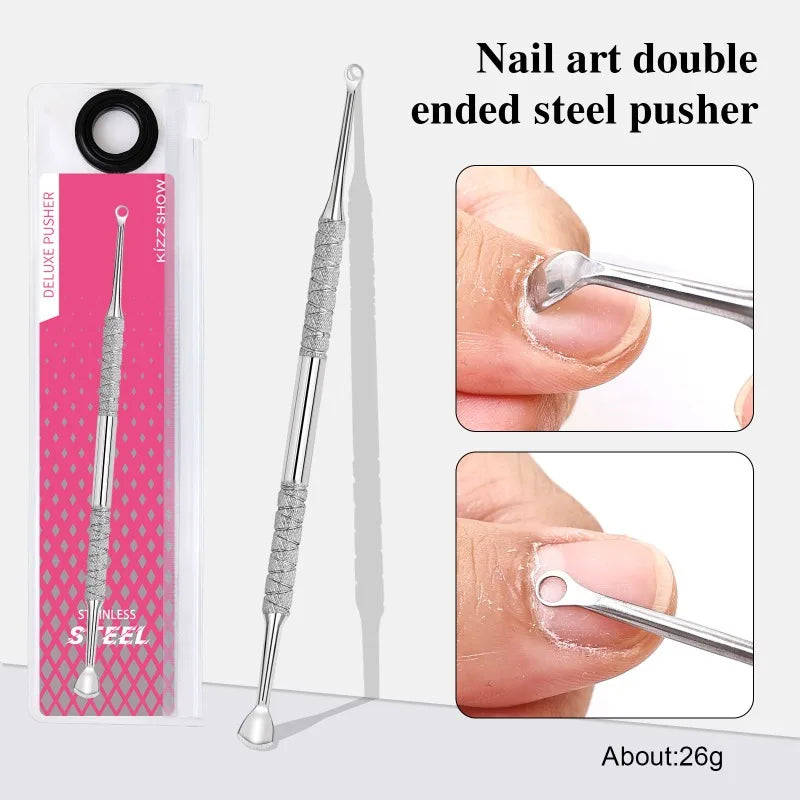 Nail Circle Beveled Head Cuticle Pusher Stainless Steel Art Sanding Zpaxo 02