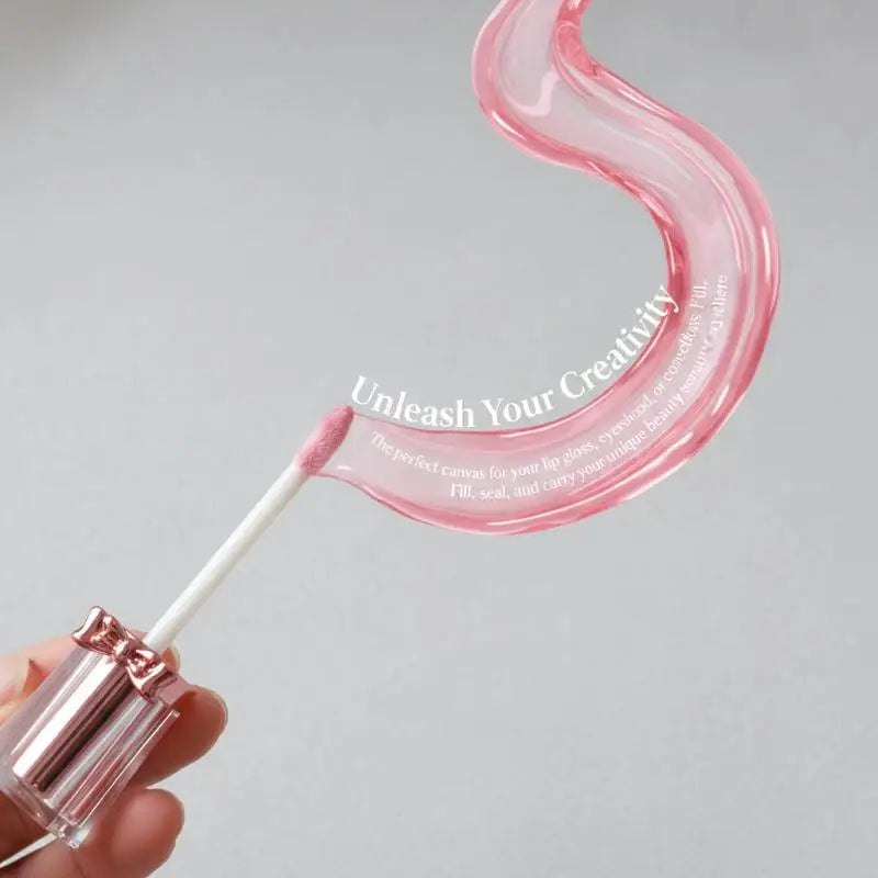 Empty Portable Lip Gloss Tubes DIY Clear Bowknot Glaze Square Rose Zpaxo