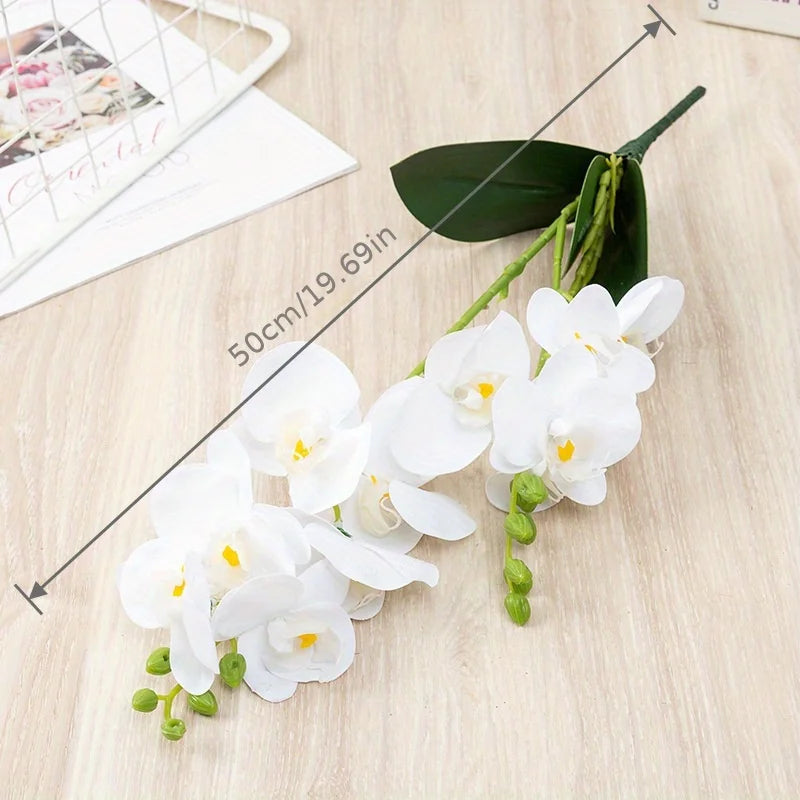 1 Artificial Silk Orchid Flowers Lifelike Real Touch Phalaenopsis Zpaxo WHITE