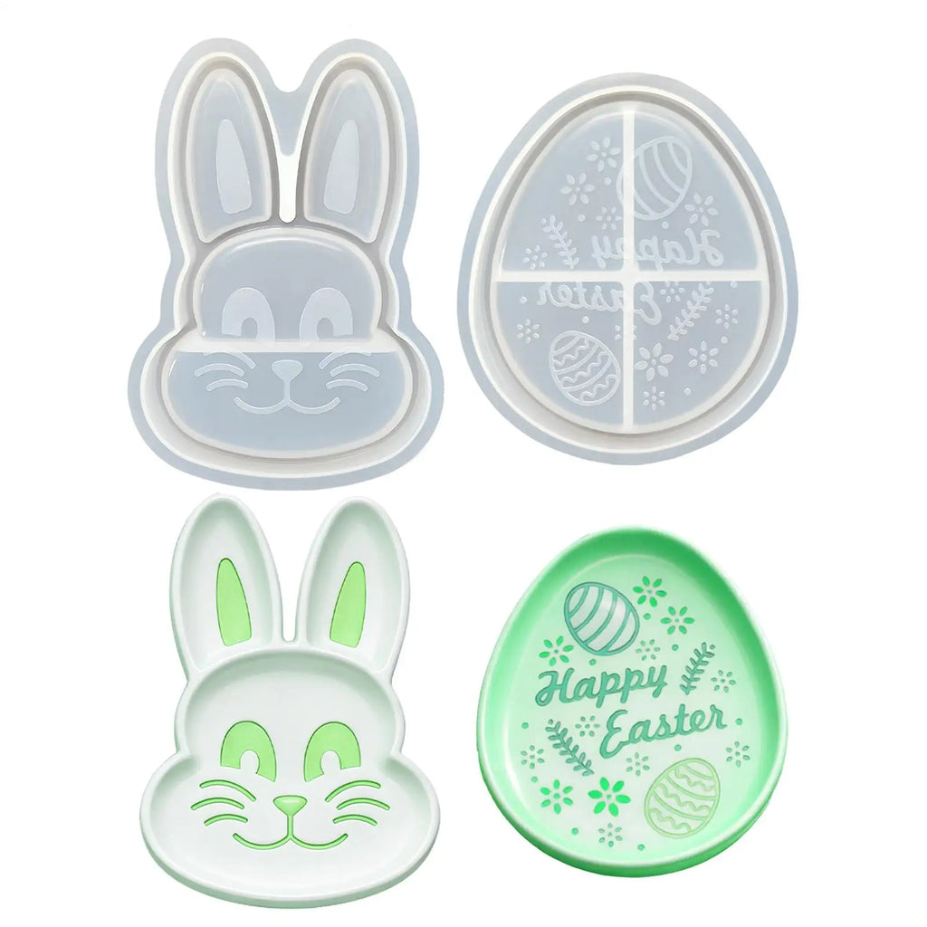 Resin Tray Molds Epoxy Mold Silicone Easter Rabbit Egg Shaped Trinket