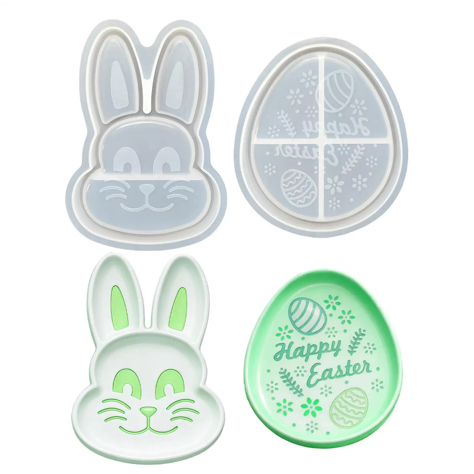 Resin Tray Molds Epoxy Mold Silicone Easter Rabbit Egg Shaped Trinket