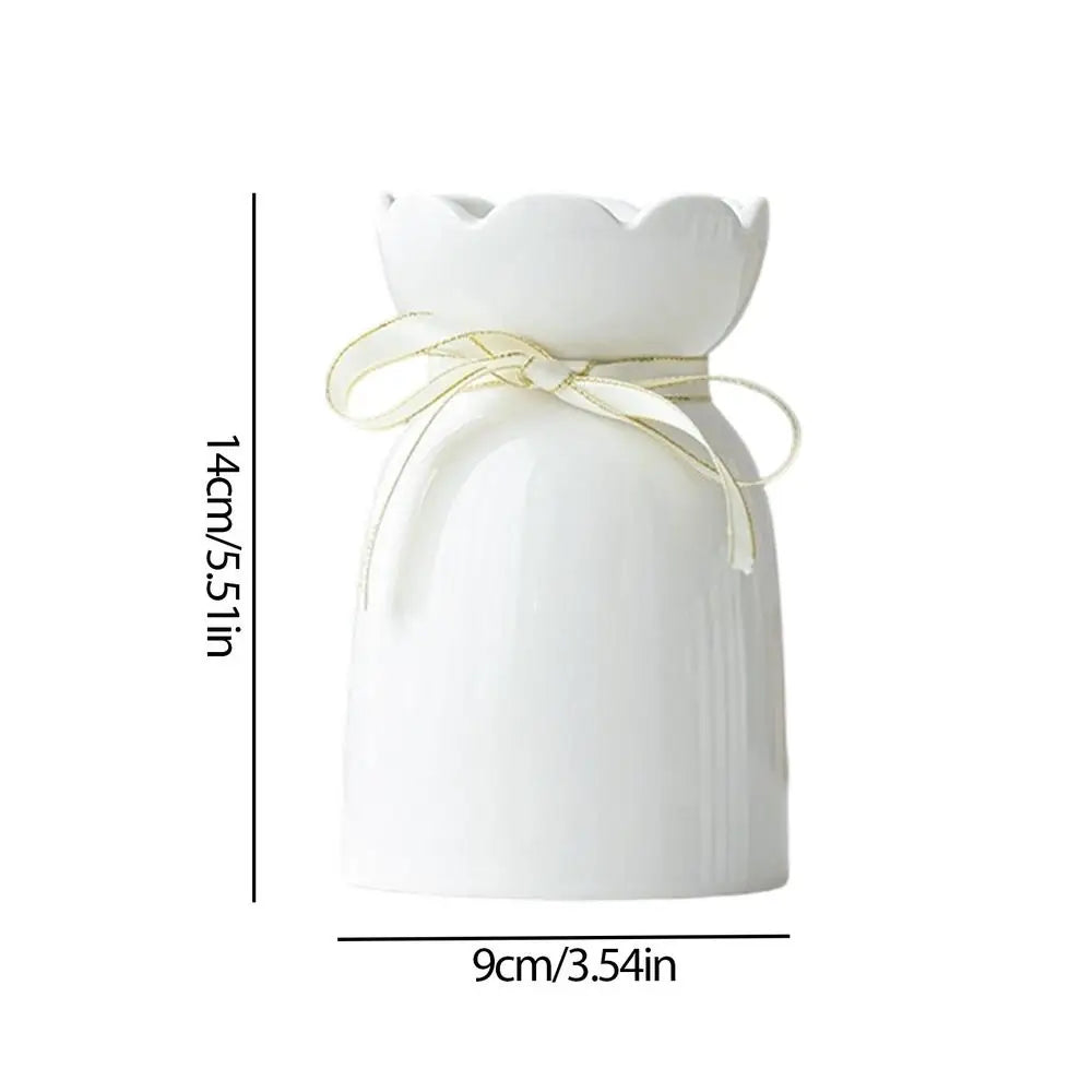 White Vases Centerpieces Ceramic Cute Elegant Aesthetic Decor Bouquet