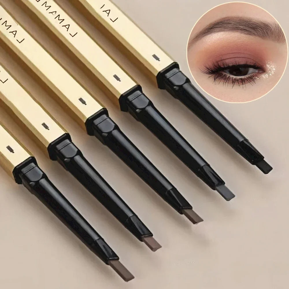 5 Colors Brush Double Head Eyebrow Pencil Waterproof Smooth Stick Zpaxo