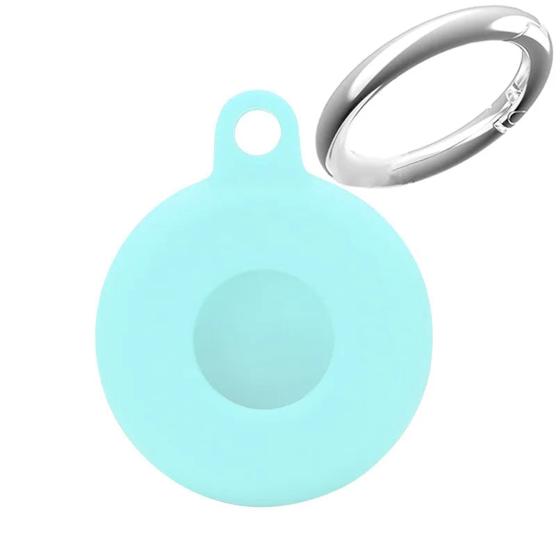 Waterproof Silicone Case For AirTag Tracker Protective Cover With Keychain Ring Locator Anti-Scratch Shell Accessories Key Ring Zpaxo Mint Green