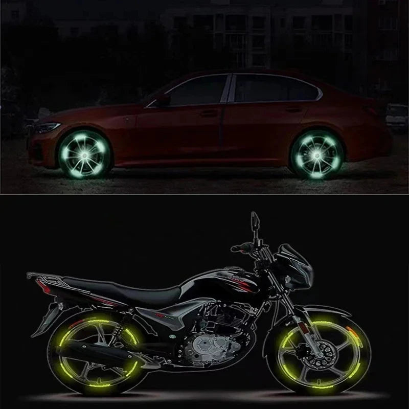 Wheel Hub Reflective Stickers – Rim Tape Car Bike Motorcycle