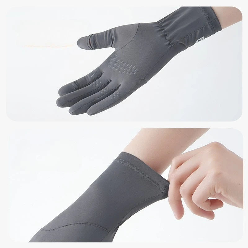 Summer women's UV resistant short outdoor windproof anti slip breathable driving and cycling gloves with sun protection gloves Zpaxo
