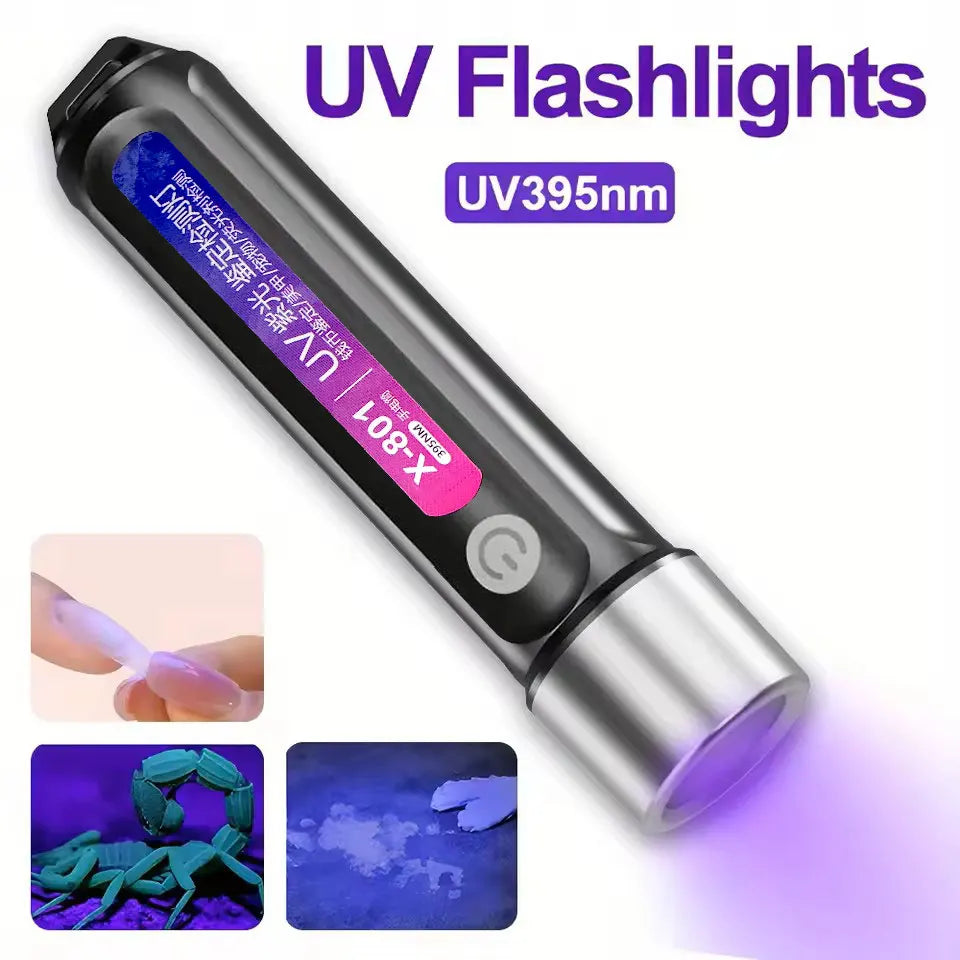 365/395nm Rechargeable UV Flashlight – Mini Ultraviolet Torch