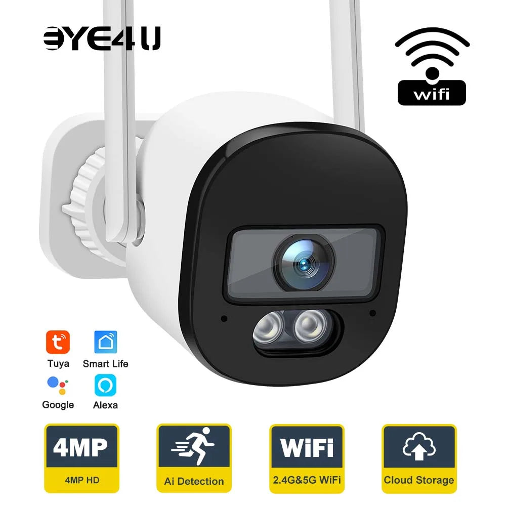 Tuya 4MP Bullet Security Camera Wifi 2K Outdoor Video Cameras Zpaxo