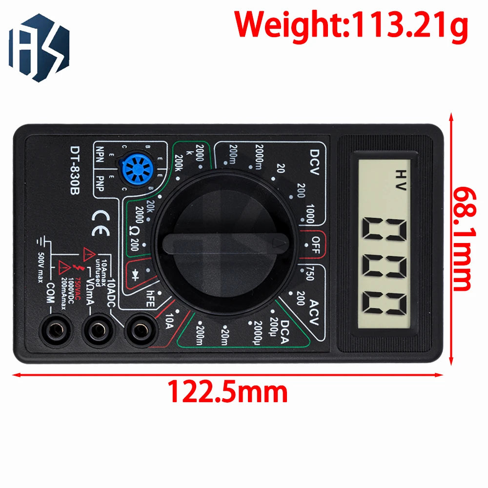 DT-830B Digital Multimeter AC DC Voltmeter Ammeter Ohmmeter 3-in-1 Zpaxo