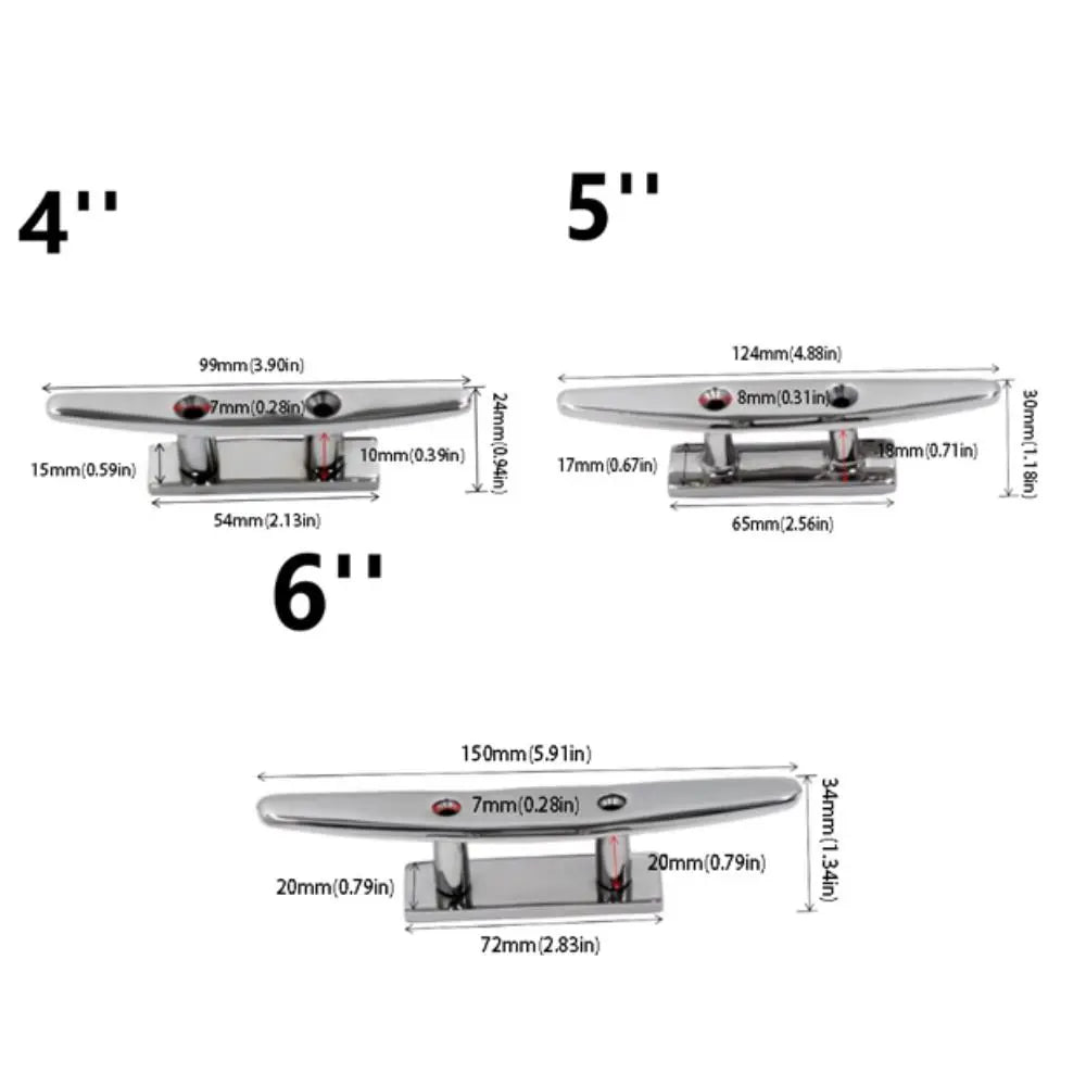 316 Stainless Steel Mooring Cleat Polished Finish Foldable Design Zpaxo