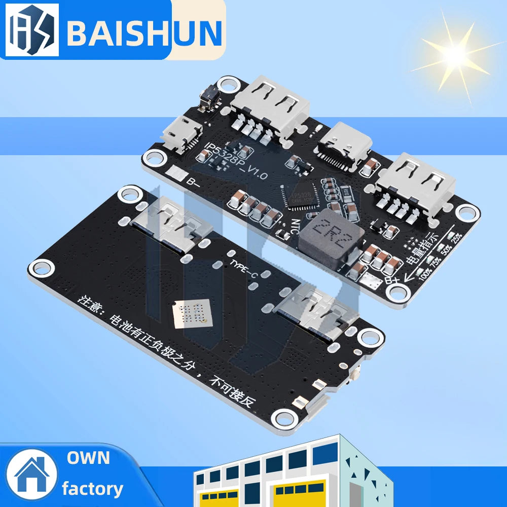 IP5328P Dual USB-C PD Fast Charging Module 3 7V 5V 9V 12V Boost Zpaxo