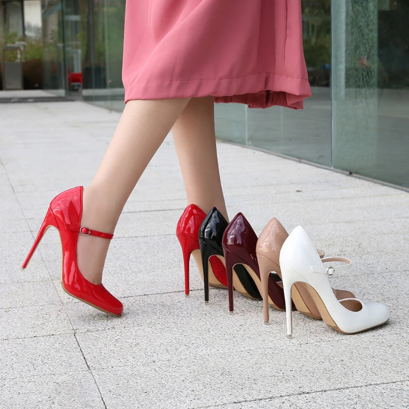Round-toe Wristband Heels Daily White-collar Drag Catwalk Fashion Zpaxo