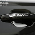 Car Styling Fashion WRC World Racing Development Creative Car Door Handle Decals Dual Color Design Stickers Vinyls Decals Zpaxo white