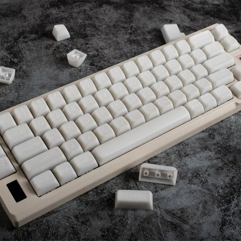 652F 142Keys White Jade Like Keycaps Profile Double Shot PBT For Mechanical Keyboards Zpaxo