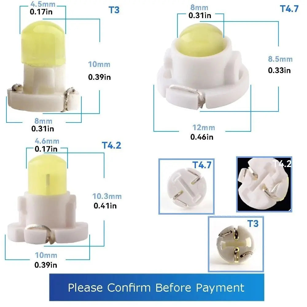 COB Light Dashboard Light Wedge Light Central Control Lamp Dashboard Indicator Lights Car LED Lights Instrument Panel Lights Zpaxo