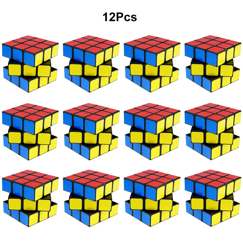 6/12/24Pcs Mini Magic Cube Puzzle 3x3x3 Puzzle Game Toys for Kids Gift Birthday Party Favors Zpaxo 12Pcs