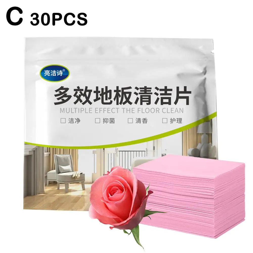 Floor Cleaner Tablets 30-Pack – Water-Soluble Deodorizing Sheets Floor Cleaning Tablets Zpaxo C