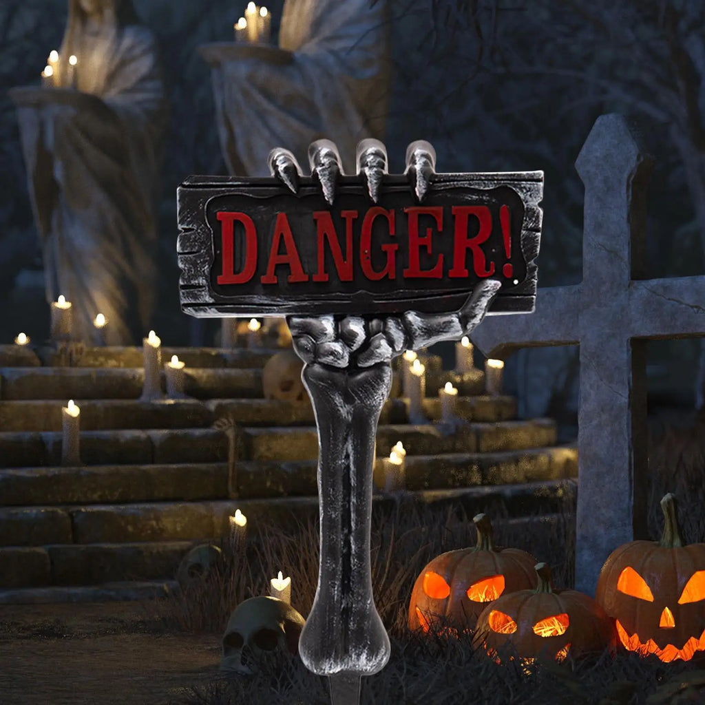 Skeleton Yard Signs Halloween Bones Garden Spooky Party Supplies