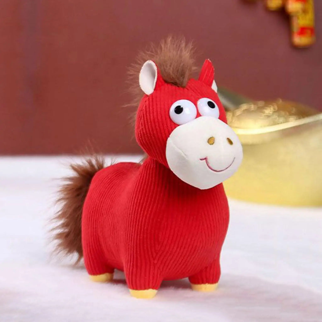Horse Plush New Year Chinese Mascot Cute Doll Horse Mascot Lunar New Year Decoration For Spring Festival Holiday Party Kids Zpaxo