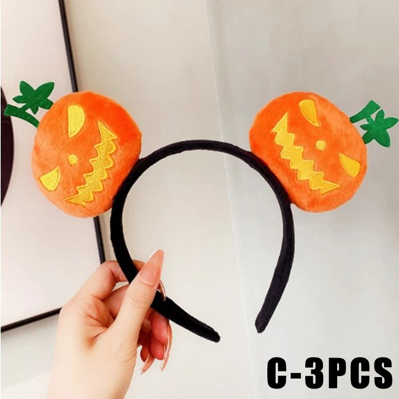 Cute Halloween Pumpkin Devil Horn Headband Funny Hair Hoop Girls Zpaxo C 3PCS